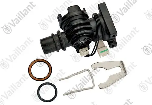 Vaillant Sensor mit Befestigungselementen und Dichtungen, zur Nutzung in Heizungsanlage, abgebildet auf weißem Hintergrund.